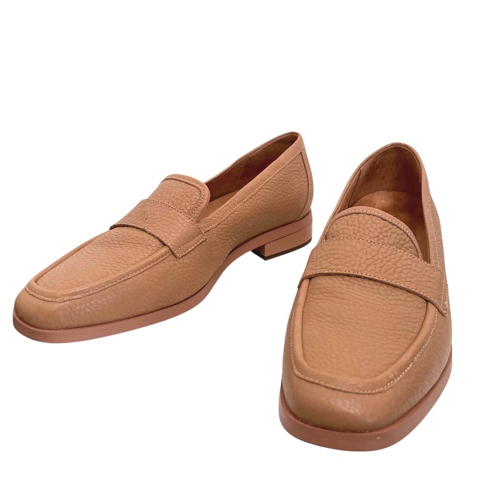 SOLD Vionic Sellah tan Leather Loafers shoes 9 Pebbled comfort preppy minimalist - Picture 10 of 15